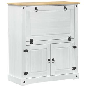 vidaXL Vīna skapis Balts 97 x 45 x 114 cm Ciets priedes koks