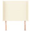 vidaXL galvgalis ar malām, 93x16x118/128 cm, krēmkrāsas mākslīgā āda