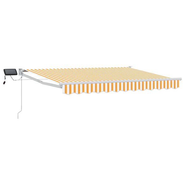 vidaXL Manuālā izvelkamā nojume ar LED apgaismojumu 3,5 x 2,5 m