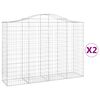 vidaXL arkveida gabiona grozi, 2 gb., 200x50x140/160cm, cinkota dzelzs