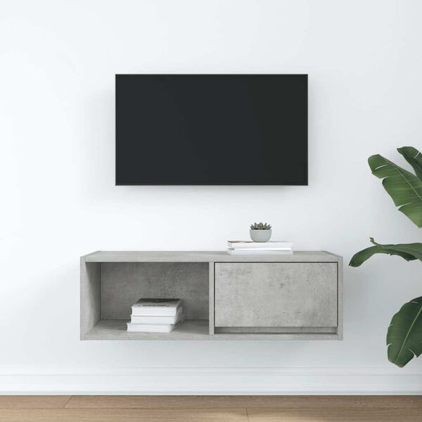 vidaXL TV skapītis, betonpelēks, 80x31x25,5 cm, inženierijas koks