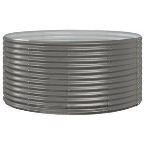 vidaXL augstā puķu kaste, pelēka, 140x140x68 cm, cinkots tērauds