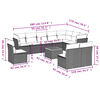 vidaXL 11-daļīgs dārza dīvāna komplekts ar matračiem, pelēks PE pinums