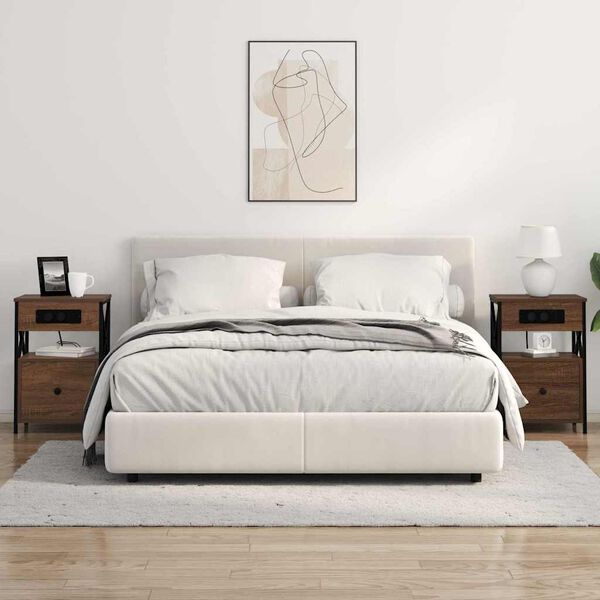 vidaXL Nakts skapītis Brūns ozols 40 x 31 x 60 cm Inženierijas koks