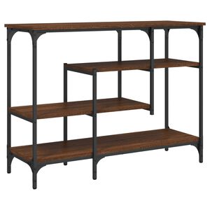 vidaXL konsoles galdiņ&scaron; ar plauktiem, brūna koka krāsa, 100x35x75 cm