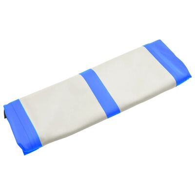 vidaXL piepūšams vingrošanas paklājs ar pumpi, 800x100x20 cm, zils PVC