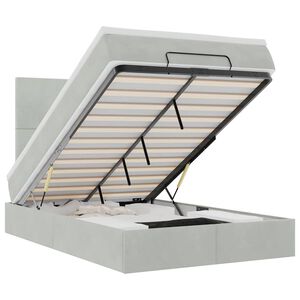 vidaXL Osmaņu gultas rāmis ar matračiem gai&scaron;i pelēks 120x200 cm samts