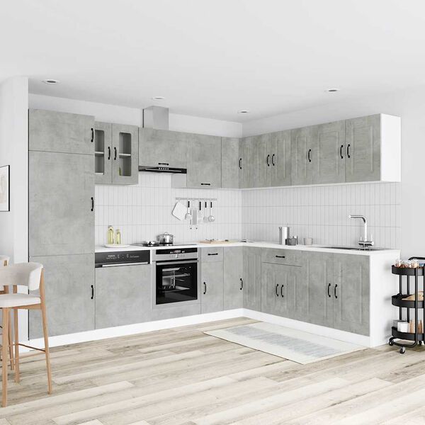 vidaXL 14-daļīgs virtuves skapītis komplekts, Kalmar, betona pelēks