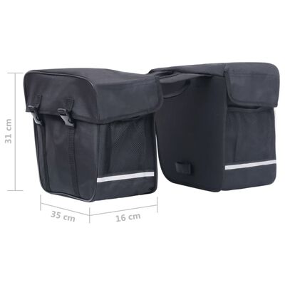 vidaXL dubulta soma velosipēda bagāžniekam, ūdensdroša, 35 L, melna