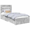 vidaXL Gultas rāmis Betona pelēks 90 x 190 cm Inženierijas koks