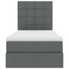 vidaXL Gulta ar uzglabā&scaron;anas vietu un LED Tum&scaron;i pelēks 90 x 200 cm