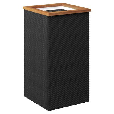 vidaXL puķu kaste, 40x40x80 cm, melna, polietilēna rotangpalma