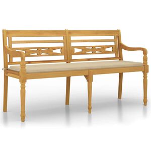 vidaXL sols ar bē&scaron;u matraci, 150 cm, masīvs tīkkoks