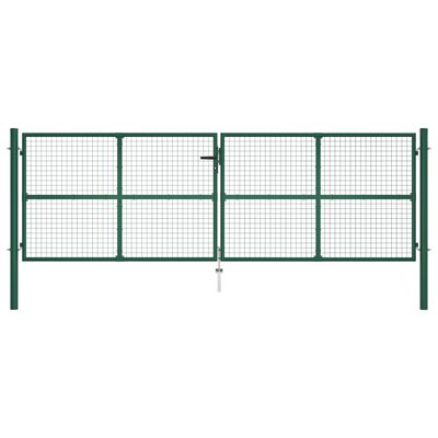 vidaXL sieta žoga vārti, zaļi, 400x125 cm, tērauds