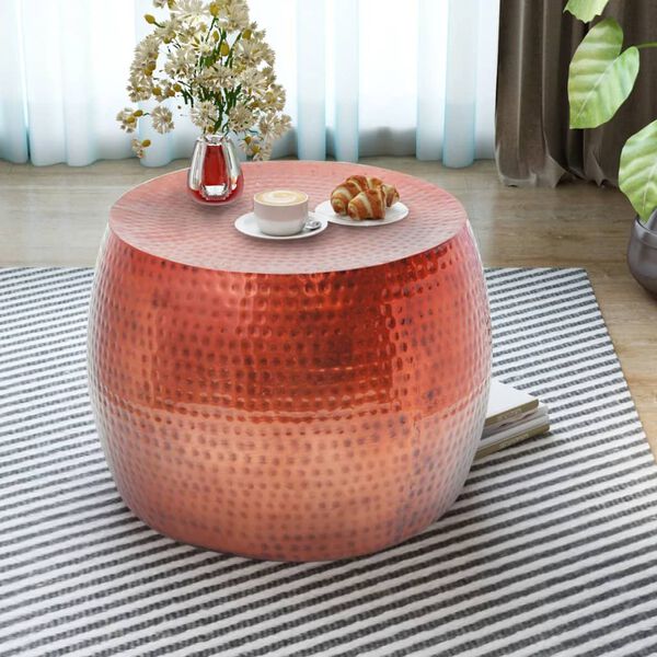 vidaXL alumīnija kafijas galdiņ&scaron;, apaļ&scaron;, vara krāsa