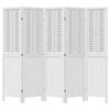 vidaXL 5-paneļu istabas aizslietnis, balts, paulonijas masīvkoks