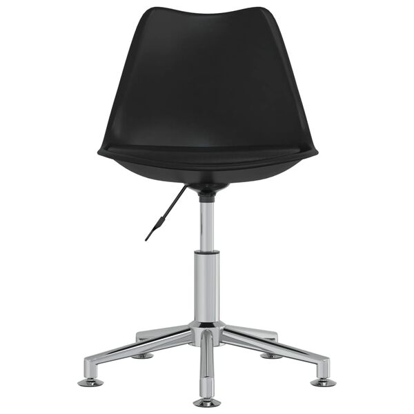 vidaXL grozāmi virtuves krēsli, 2 gab., melna mākslīgā āda