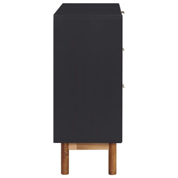 vidaXL kumode, 90x33,5x80 cm, akācijas masīvkoks, MDF