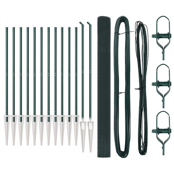 vidaXL Žogs ar stabiem. Zaļa 1.5 x 25 m Tērauds