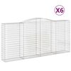vidaXL arkveida gabiona grozi, 6 gb., 400x50x180/200cm, cinkota dzelzs