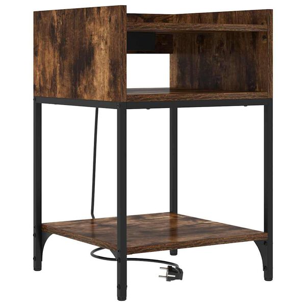 vidaXL Nakts skapītis Dūmaka ozols 40 x 40 x 61 cm Inženierijas koks