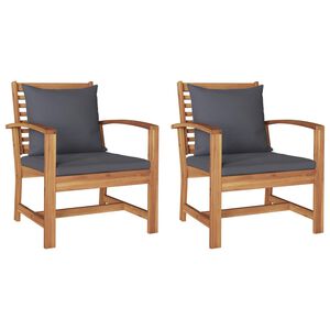 vidaXL Krēsls 2 pcs Brūna un Tum&scaron;i Pelēka 65 x 60 x 76,5 cm