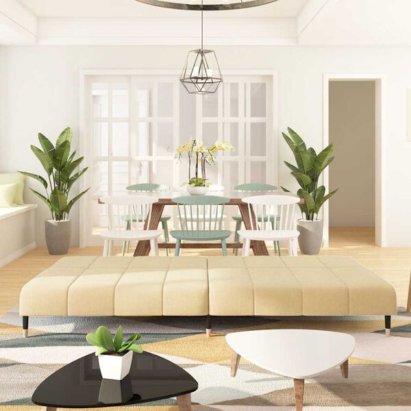 vidaXL 2-vietīga dīvāngulta, krēmkrāsas samts