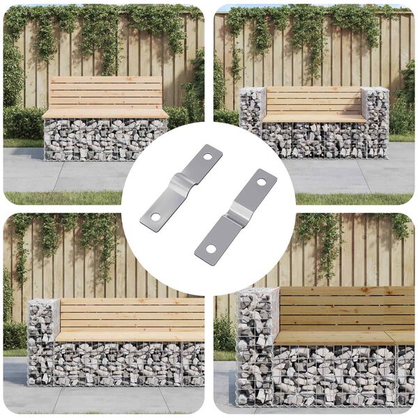 vidaXL Trieciena plāksne 2 pcs Sudraba 50 x 10 x 1,2 mm Dzelzs