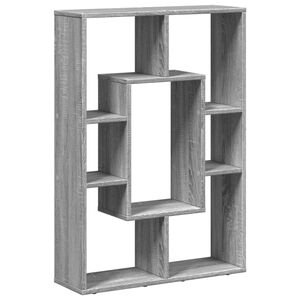 vidaXL grāmatu plaukts, pelēka koka, 63x20x90 cm, inženierijas koks