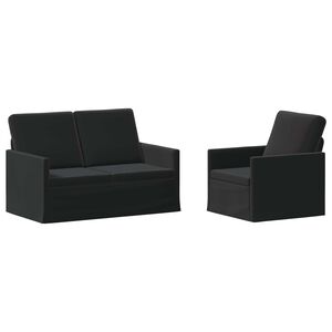 vidaXL Dīvānu komplekts 2 pcs Melns Samts