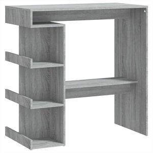 vidaXL bāra galds ar plauktu, pelēka sonoma krāsā, 100x50x101,5 cm