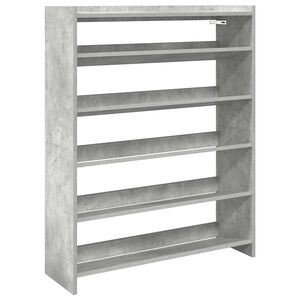 vidaXL apavu plaukts betona pelēks 80x25x100 cm inženierijas koks