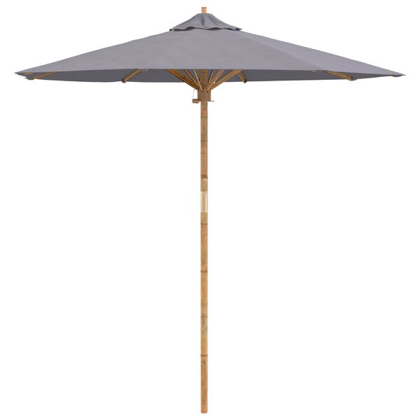 vidaXL Dārza parasols Tum&scaron;i pelēks &Oslash; 270 x 260 cm Bambuss