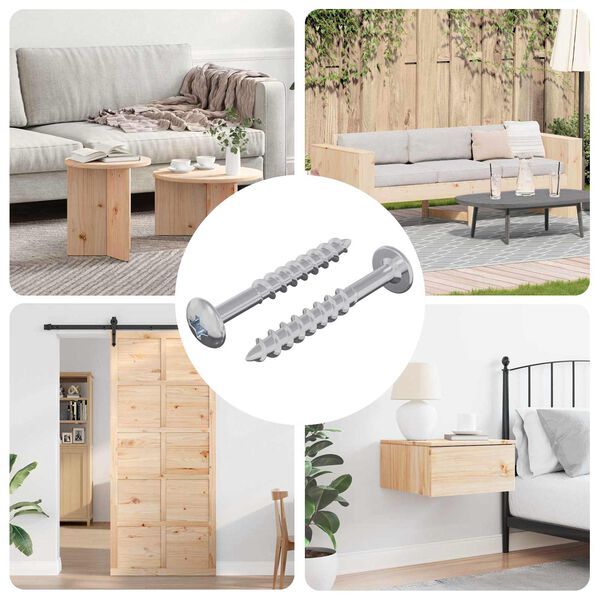 vidaXL Skrūve 2 pcs Sudraba 9,8 x 35 mm Dzelzs