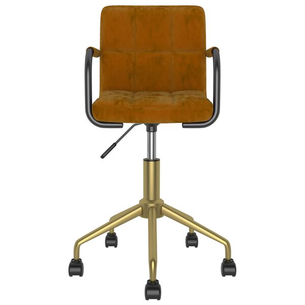 vidaXL grozāmi virtuves krēsli, 2 gab., brūns samts