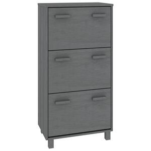 vidaXL apavu skapis HAMAR, tum&scaron;i pelēks, 59,5x35x117 cm, priedes koks