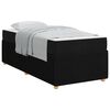vidaXL Gultas rāmis Melna 90 x 190 cm audums