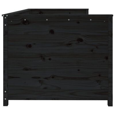 vidaXL dīvāngulta, melna, 100x200 cm, priedes masīvkoks