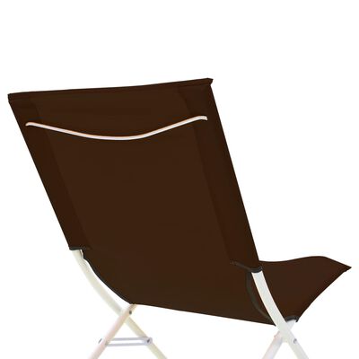 vidaXL salokāmi pludmales krēsli, 2 gab., brūni