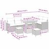 vidaXL Dārza dīvānu komplekts ar spilvenu Pelēka Poliūtu rotangpalma