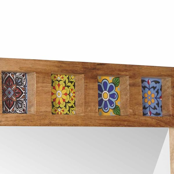 vidaXL Vannas istabas spogulis ar uzglabā&scaron;anu Dabiska 50 x 70 x 3 cm