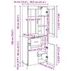vidaXL Augstais skapītis Artisānā ozols 69,5 x 34 x 180 cm