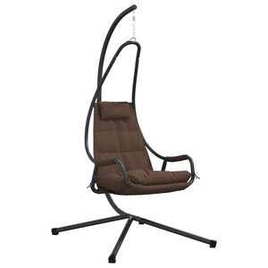 vidaXL Karājas olu krēsls Tērauds 94 x 107 x 196,5 cm Kafijas krāsa