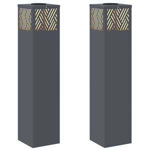 vidaXL Saules LED ceļa gaisma 2 gab. Silti balts 18 x 18 x 80 cm
