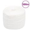 vidaXL laivu virve, balta, 8 mm, 500 m, polipropilēns