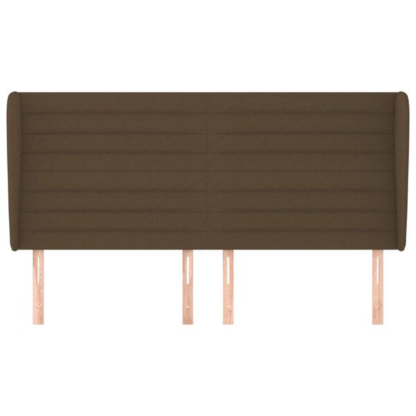 vidaXL galvgalis ar malām, 203x23x118/128 cm, tum&scaron;i brūns audums