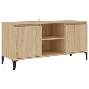 vidaXL TV skapītis, ozolkoka, 103,5x35x50 cm, metāla kājas