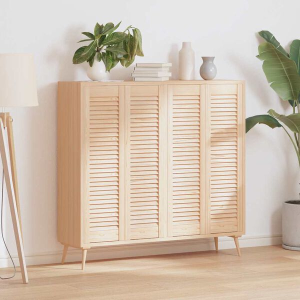 vidaXL skapja durvis, žalūziju dizains, 4 gab., 99x29,5 cm, priede