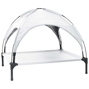 vidaXL Suņu gulta 104 x 86 x 84,5 cm Tērauds Sudrabaini pelēks