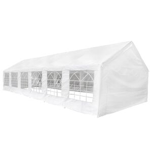 Balts Viesību Nojumes Pārklājs ar Sānu Sienām, 12 x 6 m (gar x pl)